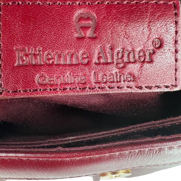 Vintage Etienne Aigner Gorgeous Deep Red Leather Shoulder Messenger Style Bag - Picture 11 of 16